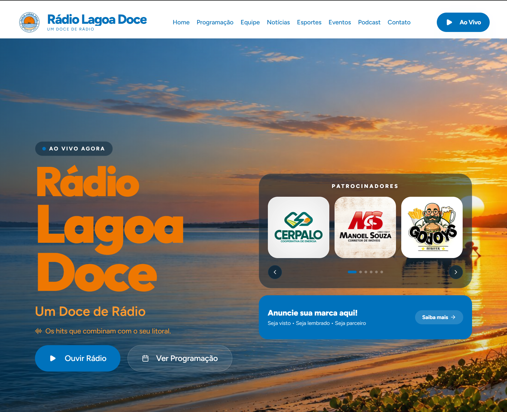 SITE PARA RÁDIO LAGOA DOCE - ACESSE